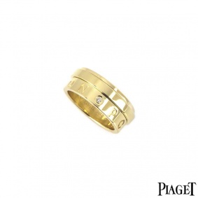 Piaget 18k Yellow Gold Diamond Set Possession Eccentric Ring B&P G34PX154